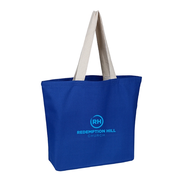 10 oz. Cotton Canvas Reusable Beach Tote Bag w/ Handles - 10 oz. Cotton Canvas Reusable Beach Tote Bag w/ Handles - Image 4 of 8