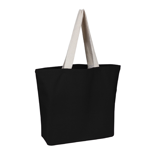 10 oz. Cotton Canvas Reusable Beach Tote Bag w/ Handles - 10 oz. Cotton Canvas Reusable Beach Tote Bag w/ Handles - Image 5 of 8