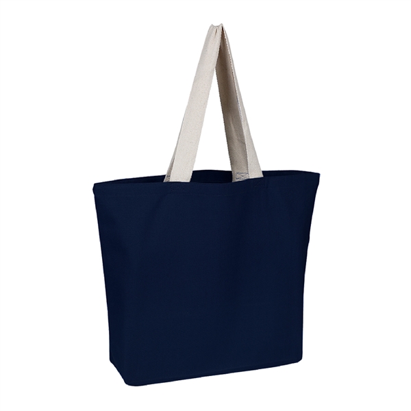 10 oz. Cotton Canvas Reusable Beach Tote Bag w/ Handles - 10 oz. Cotton Canvas Reusable Beach Tote Bag w/ Handles - Image 6 of 8