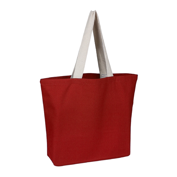 10 oz. Cotton Canvas Reusable Beach Tote Bag w/ Handles - 10 oz. Cotton Canvas Reusable Beach Tote Bag w/ Handles - Image 7 of 8