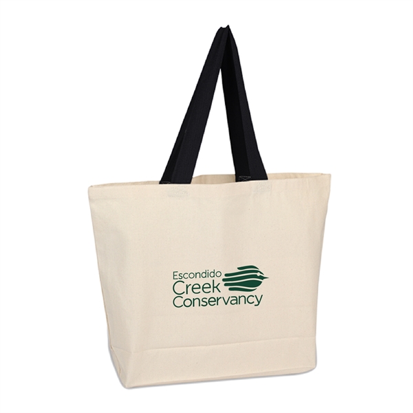 10 oz. Cotton Canvas Reusable Beach Tote Bag w/ Handles - 10 oz. Cotton Canvas Reusable Beach Tote Bag w/ Handles - Image 1 of 8