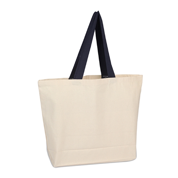 10 oz. Cotton Canvas Reusable Beach Tote Bag w/ Handles - 10 oz. Cotton Canvas Reusable Beach Tote Bag w/ Handles - Image 6 of 8