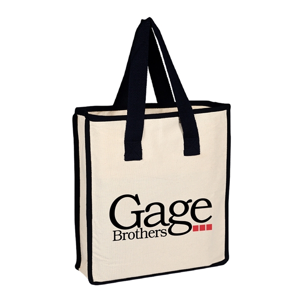 10oz.Cotton Canvas Reusable Tote Bag w/ Handles for Shopping - 10oz.Cotton Canvas Reusable Tote Bag w/ Handles for Shopping - Image 1 of 8