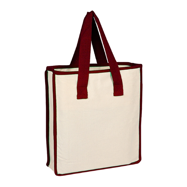 10oz.Cotton Canvas Reusable Tote Bag w/ Handles for Shopping - 10oz.Cotton Canvas Reusable Tote Bag w/ Handles for Shopping - Image 7 of 8