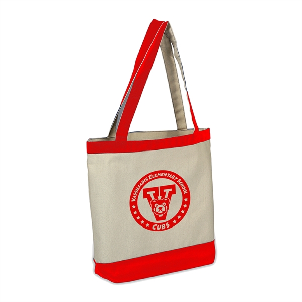 10 oz. Cotton Canvas Reusable Tote Bag w/ Handles; Shopping - 10 oz. Cotton Canvas Reusable Tote Bag w/ Handles; Shopping - Image 3 of 8