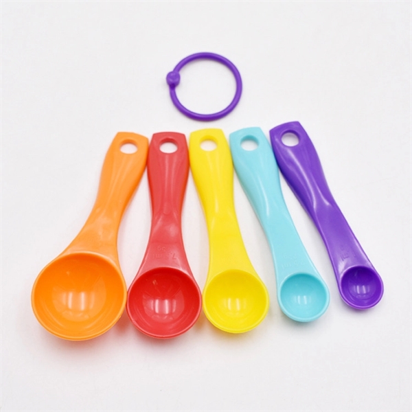 Colored Plastic 5 In 1 Measuring Cup And Spoon Set - Colored Plastic 5 In 1 Measuring Cup And Spoon Set - Image 2 of 4