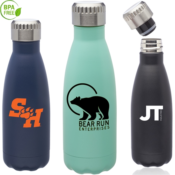 14 oz. BPA Free Vacuum Insulated Cola Shaped Water Bottle - 14 oz. BPA Free Vacuum Insulated Cola Shaped Water Bottle - Image 0 of 6