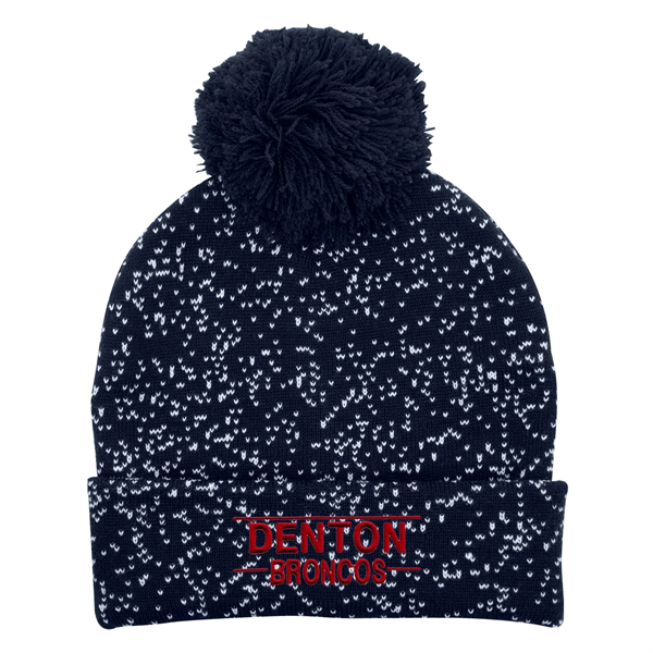 Speckled Pom Beanie With Cuff - Speckled Pom Beanie With Cuff - Image 4 of 16