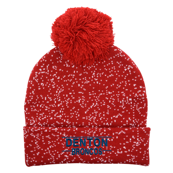 Speckled Pom Beanie With Cuff - Speckled Pom Beanie With Cuff - Image 8 of 16