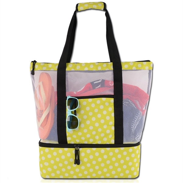 Mesh Beach Tote Bag with Detachable Insulated Cooler - Mesh Beach Tote Bag with Detachable Insulated Cooler - Image 2 of 10