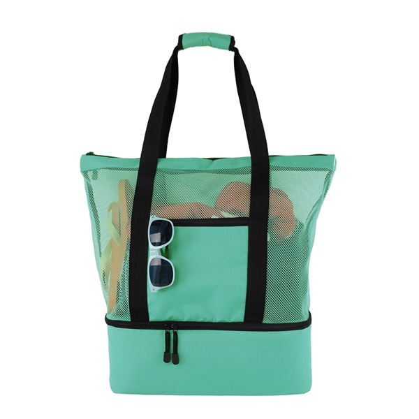 Mesh Beach Tote Bag with Detachable Insulated Cooler - Mesh Beach Tote Bag with Detachable Insulated Cooler - Image 6 of 10