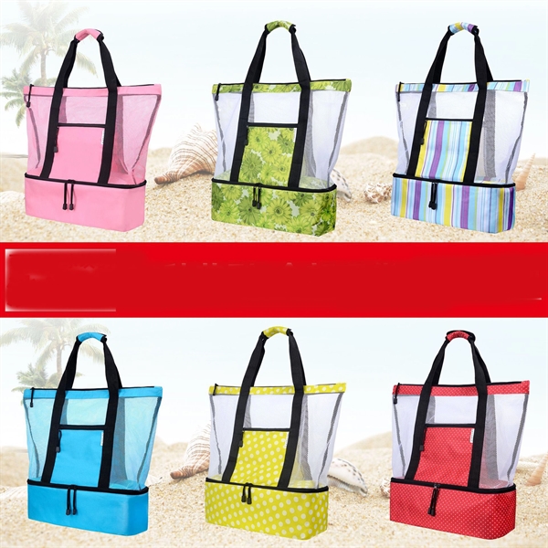 Mesh Beach Tote Bag with Detachable Insulated Cooler - Mesh Beach Tote Bag with Detachable Insulated Cooler - Image 10 of 10