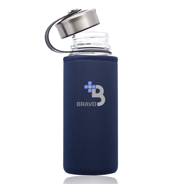 25 oz. Kangaroo Glass Sports Bottles in Neoprene Pouch - 25 oz. Kangaroo Glass Sports Bottles in Neoprene Pouch - Image 4 of 5