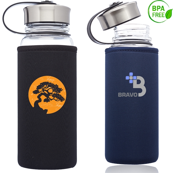 25 oz. Kangaroo Glass Sports Bottles in Neoprene Pouch - 25 oz. Kangaroo Glass Sports Bottles in Neoprene Pouch - Image 1 of 5