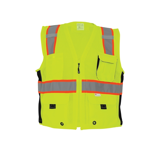 FrogWear® HV Mesh Polyester Surveyors Safety Vest - FrogWear® HV Mesh Polyester Surveyors Safety Vest - Image 0 of 7
