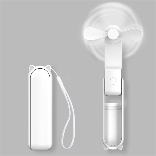 2 In 1 Mini Fan With Power Bank - 2 In 1 Mini Fan With Power Bank - Image 0 of 2