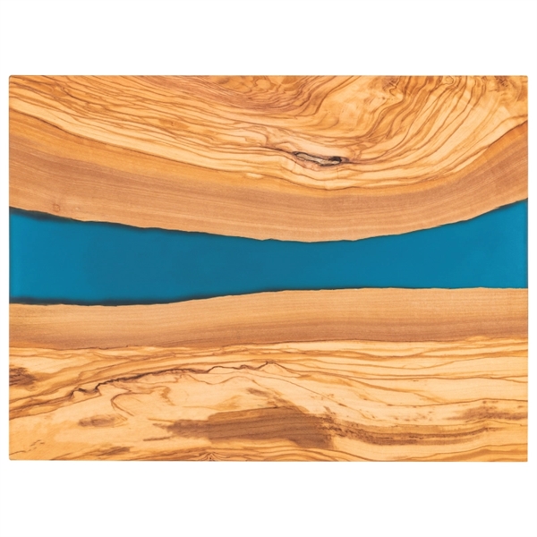 Olive Wood & Blue Resin Serving Cutting Board - Olive Wood & Blue Resin Serving Cutting Board - Image 5 of 5