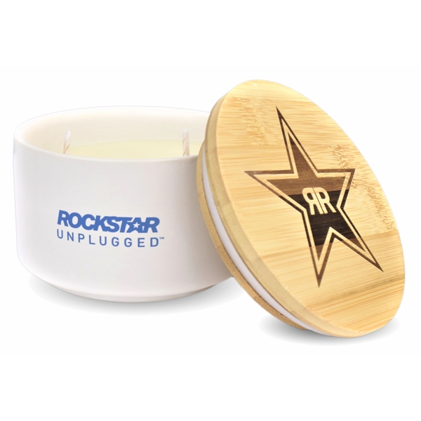 Large 3 Wick Soy Wax Candle with Bamboo Lid 10oz - Large 3 Wick Soy Wax Candle with Bamboo Lid 10oz - Image 2 of 6