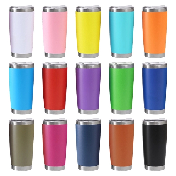 20 Oz Can Cooler Stainless Steel Tumblers with Lids - 20 Oz Can Cooler Stainless Steel Tumblers with Lids - Image 1 of 4