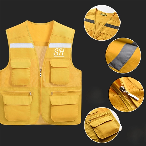 Breathable Safety Workwear Waistcoat With Pockets - Breathable Safety Workwear Waistcoat With Pockets - Image 2 of 3