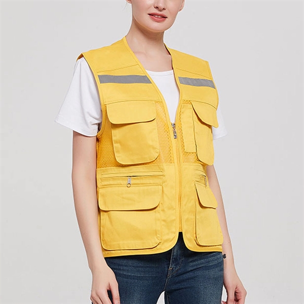 Breathable Safety Workwear Waistcoat With Pockets - Breathable Safety Workwear Waistcoat With Pockets - Image 3 of 3