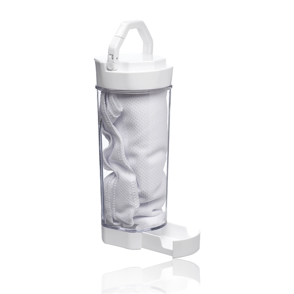 2-in-1 Cool Down Sports Kits Bottle w/ Towel & Phone Holder
