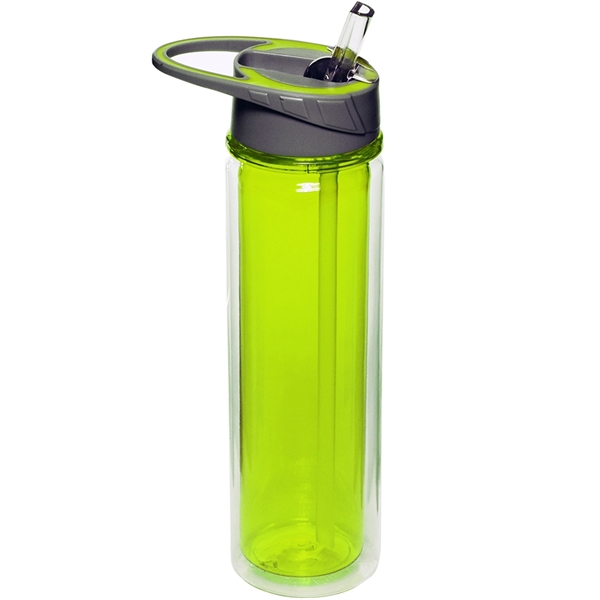 19 oz. BPA Plastic Double Wall Sports Bottle w/ Flip-top lid - 19 oz. BPA Plastic Double Wall Sports Bottle w/ Flip-top lid - Image 4 of 7