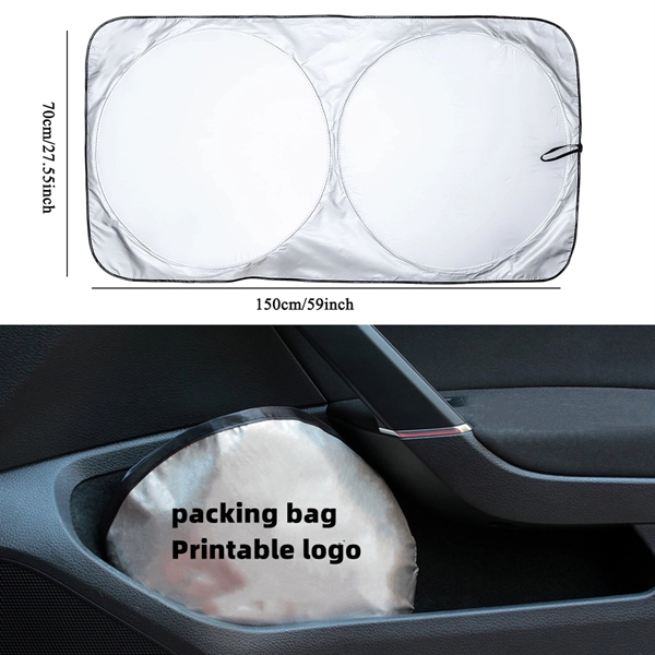 Car Windshield Sun Shade with Storage Pouch - Car Windshield Sun Shade with Storage Pouch - Image 2 of 4