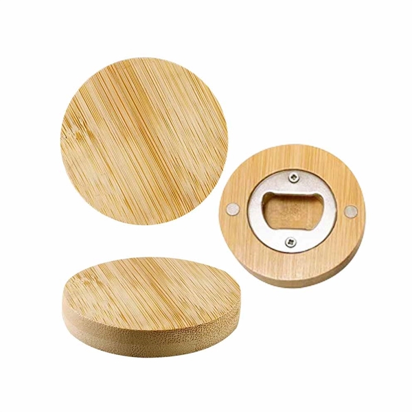 Bamboo Bottle Opener With Magnet - Bamboo Bottle Opener With Magnet - Image 2 of 4