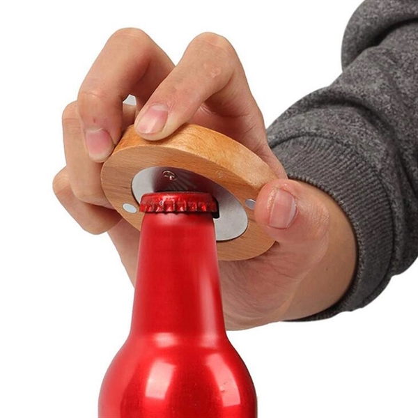 Bamboo Bottle Opener With Magnet - Bamboo Bottle Opener With Magnet - Image 3 of 4