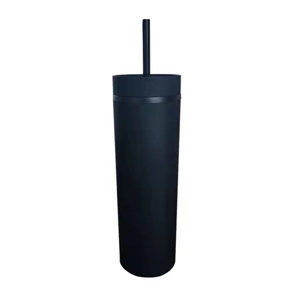 16Oz Colored Skinny Tumblers With Lids And Straws - 16Oz Colored Skinny Tumblers With Lids And Straws - Image 2 of 4