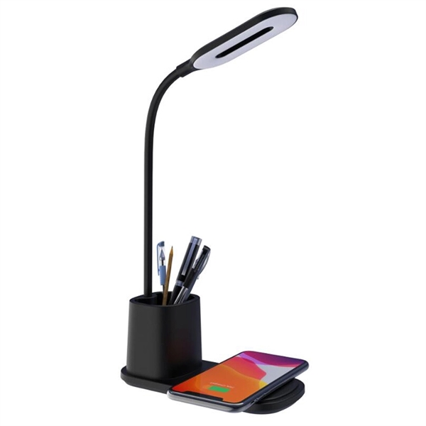 Brightness LED Desk Wireless Charger Lamp with Pen Holder - Brightness LED Desk Wireless Charger Lamp with Pen Holder - Image 0 of 5