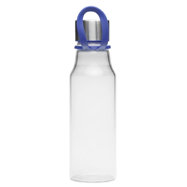 17 oz BPA free Glass Water Bottle with Rubber Carrying Strap - 17 oz BPA free Glass Water Bottle with Rubber Carrying Strap - Image 1 of 2