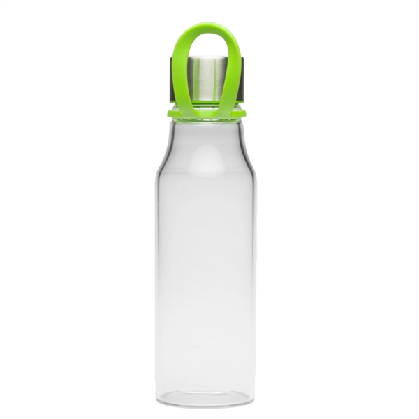 17 oz BPA free Glass Water Bottle with Rubber Carrying Strap - 17 oz BPA free Glass Water Bottle with Rubber Carrying Strap - Image 2 of 2