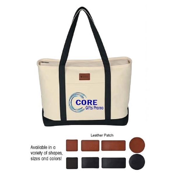 Canvas Tote Bag with an External Pocket - Canvas Tote Bag with an External Pocket - Image 1 of 2
