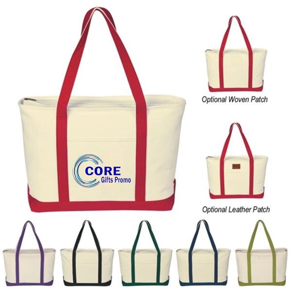 Canvas Tote Bag with an External Pocket - Canvas Tote Bag with an External Pocket - Image 2 of 2