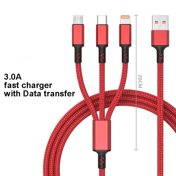 Wall Charger 18w + 3-1 FAST CHARGE CABLE KIT - Wall Charger 18w + 3-1 FAST CHARGE CABLE KIT - Image 4 of 5
