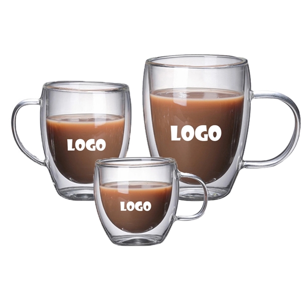 5oz Double Wall Glass Coffee Mugs With Handle - 5oz Double Wall Glass Coffee Mugs With Handle - Image 0 of 0