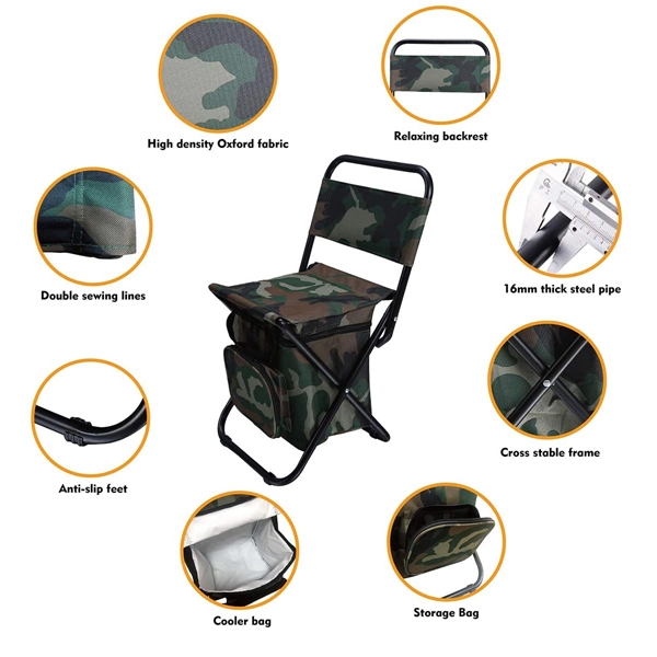 Foldable Camping Chair With Cooler Bag - Foldable Camping Chair With Cooler Bag - Image 1 of 3