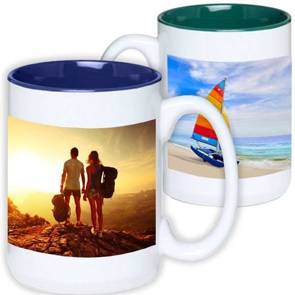 Full Color Sublimated 15 oz. Two-Tone Ceramic Coffee Mug - Full Color Sublimated 15 oz. Two-Tone Ceramic Coffee Mug - Image 0 of 3