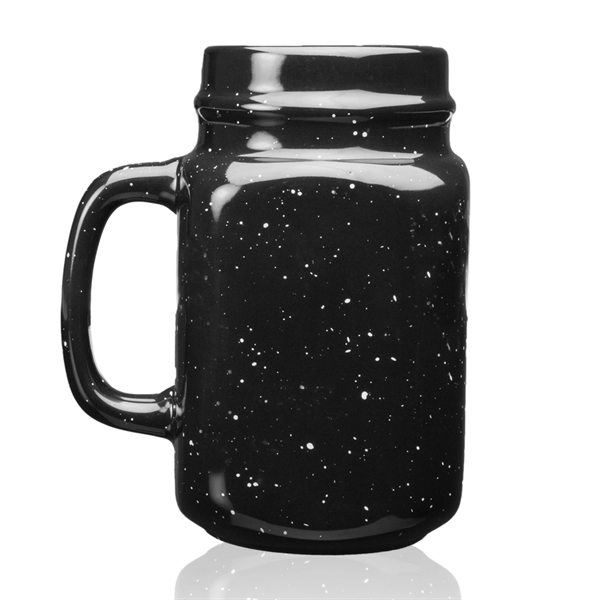 16 oz. Glossy Speckled Ceramic Mason Jar Coffee Mugs - 16 oz. Glossy Speckled Ceramic Mason Jar Coffee Mugs - Image 4 of 4