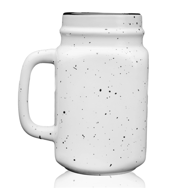 16 oz. Glossy Speckled Ceramic Mason Jar Coffee Mugs - 16 oz. Glossy Speckled Ceramic Mason Jar Coffee Mugs - Image 3 of 4