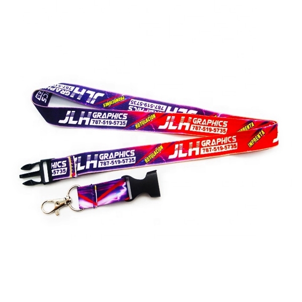 Detachable buckle release Lanyard sublimated badge holder - Detachable buckle release Lanyard sublimated badge holder - Image 1 of 9