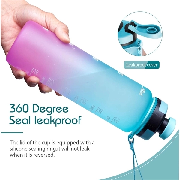 32Oz Motivational Bottle With Time Mark - 32Oz Motivational Bottle With Time Mark - Image 1 of 4