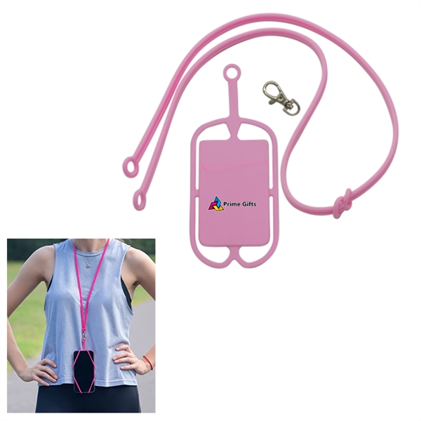Silicone Neck Strap Cell Phone Lanyard - Silicone Neck Strap Cell Phone Lanyard - Image 0 of 2