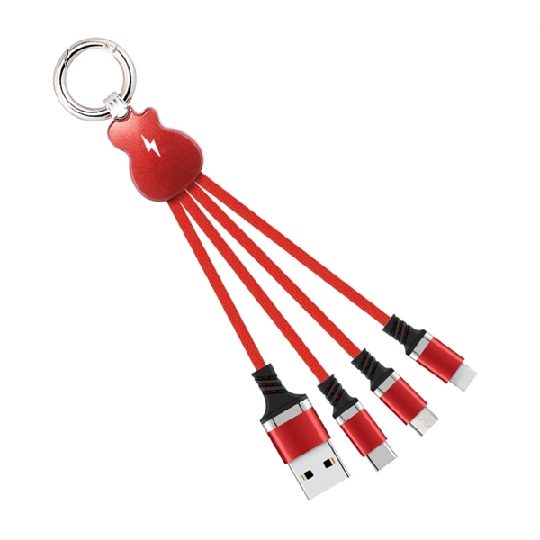 Three-in-one Illuminated Keychain Charging Cable - Three-in-one Illuminated Keychain Charging Cable - Image 3 of 4