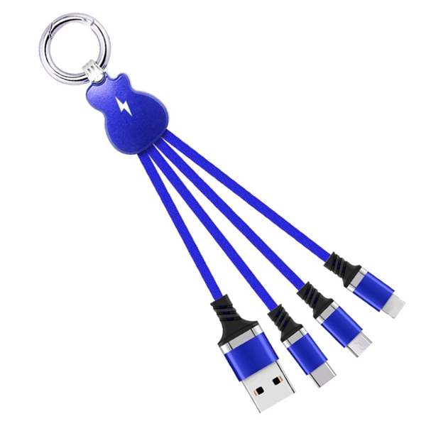 Three-in-one Illuminated Keychain Charging Cable - Three-in-one Illuminated Keychain Charging Cable - Image 4 of 4