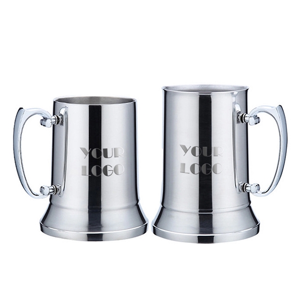 Customized Double Layer Stainless Steel Pouring Beer Mug - Customized Double Layer Stainless Steel Pouring Beer Mug - Image 0 of 1