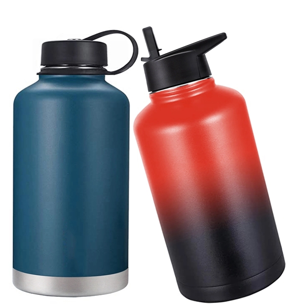 64 Oz Vacuum Insulated S/S Sports Water Bottle w/Straw Lid - 64 Oz Vacuum Insulated S/S Sports Water Bottle w/Straw Lid - Image 1 of 4