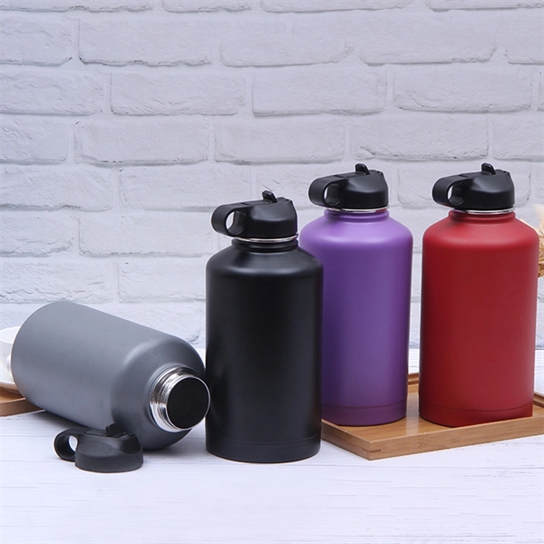 64 Oz Vacuum Insulated S/S Sports Water Bottle w/Straw Lid - 64 Oz Vacuum Insulated S/S Sports Water Bottle w/Straw Lid - Image 4 of 4
